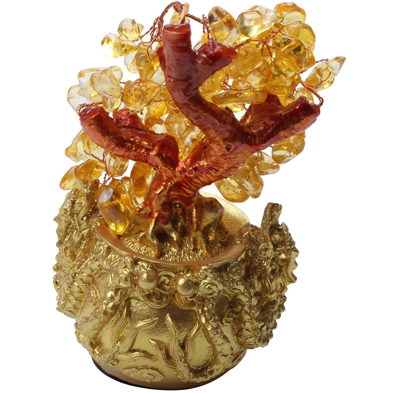 

Chinese Golden Crystal Lucky Money Fortune Tree LUCKY Fortune Wealth Home Office Decoration Ornament Best Gifts