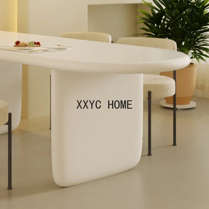 Минималистичные Сланцевые обеденные столы Овальный ретро скандинавский дизайн