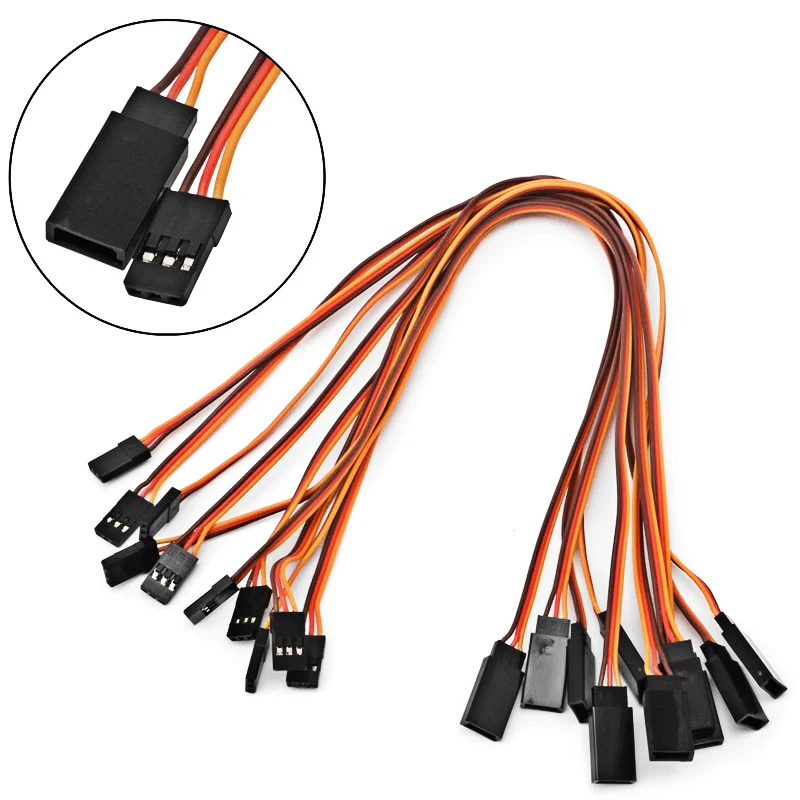 

10Pcs 150/200/300/500mm Servo Extension Lead Wire Cable for RC Futaba JR Male To Female 30cm JUL27_32
