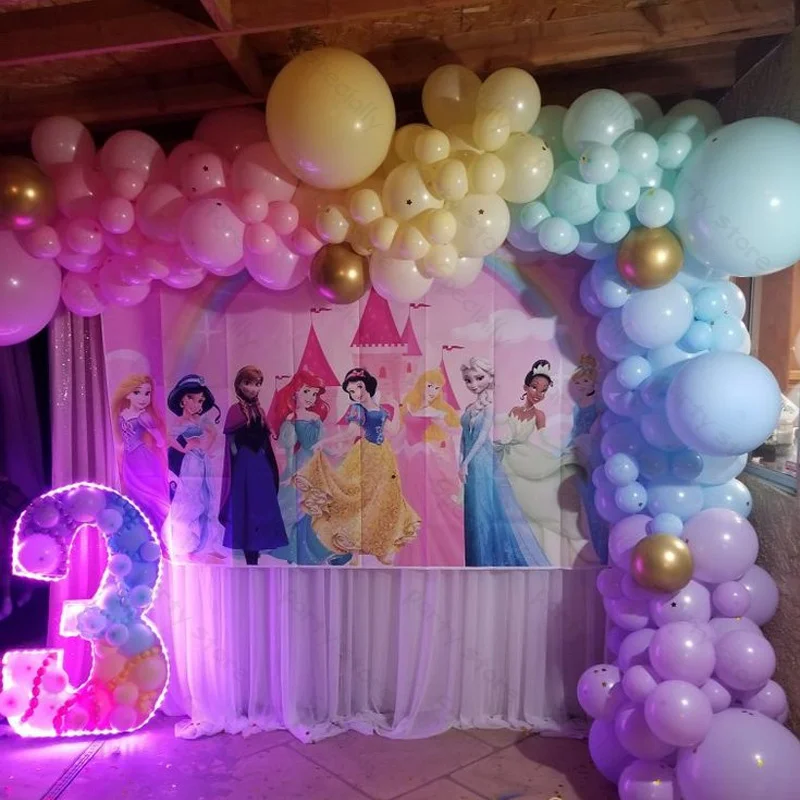 

1Set Disney Princess Theme Balloons Arch Garland Kit Kids Birthday Party Decoration Latex Air Globos Girls Boy Gifts Supplies