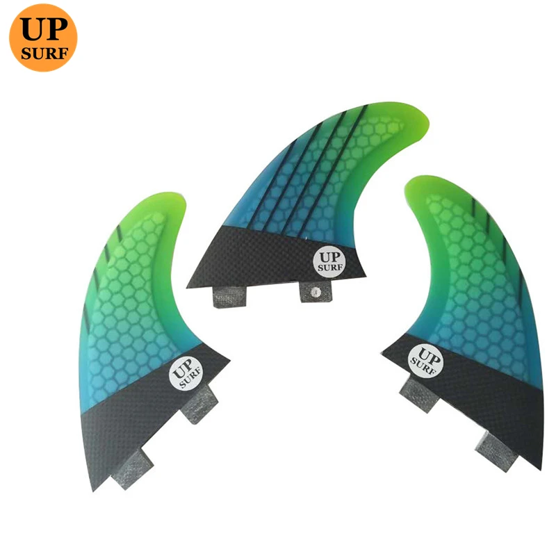 Плавники UPSURF FCS G5 с двумя вкладками плавник синий зеленый градиентный цвет