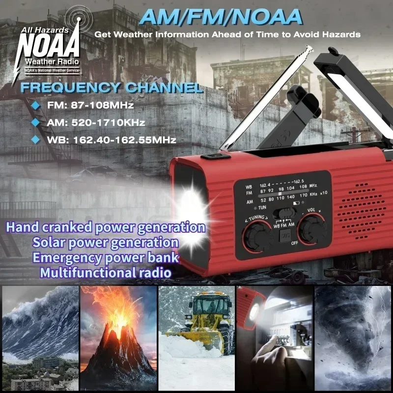Многофункциональное аварийное радио на солнечной энергии портативное маленькое