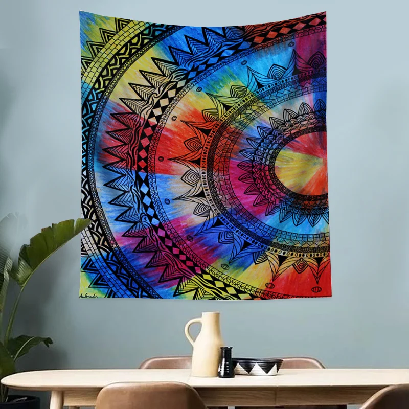 

Psychedelic Mandala Tapestry Wall Hanging Aesthetic Tapestries Hippie Decor Living Room Bedroom Bohemian Witchcraft Print Tapiz