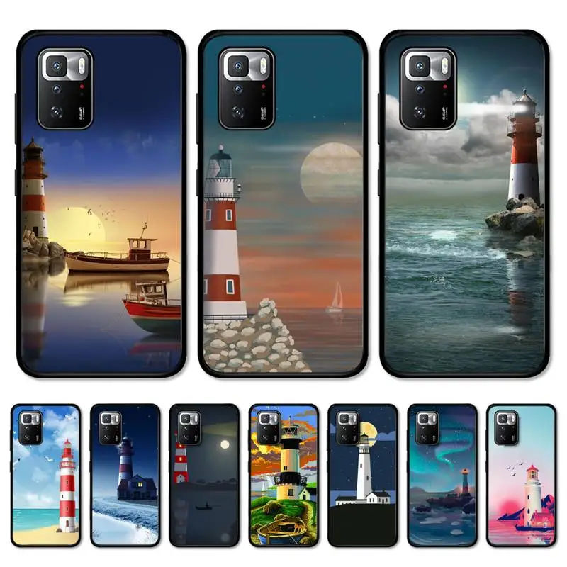 

Hand Painted Lighthouse Print Bird Seagull Phone Case for Redmi 5 6 7 8 9 A 5plus K20 4X S2 GO 6 K30 pro