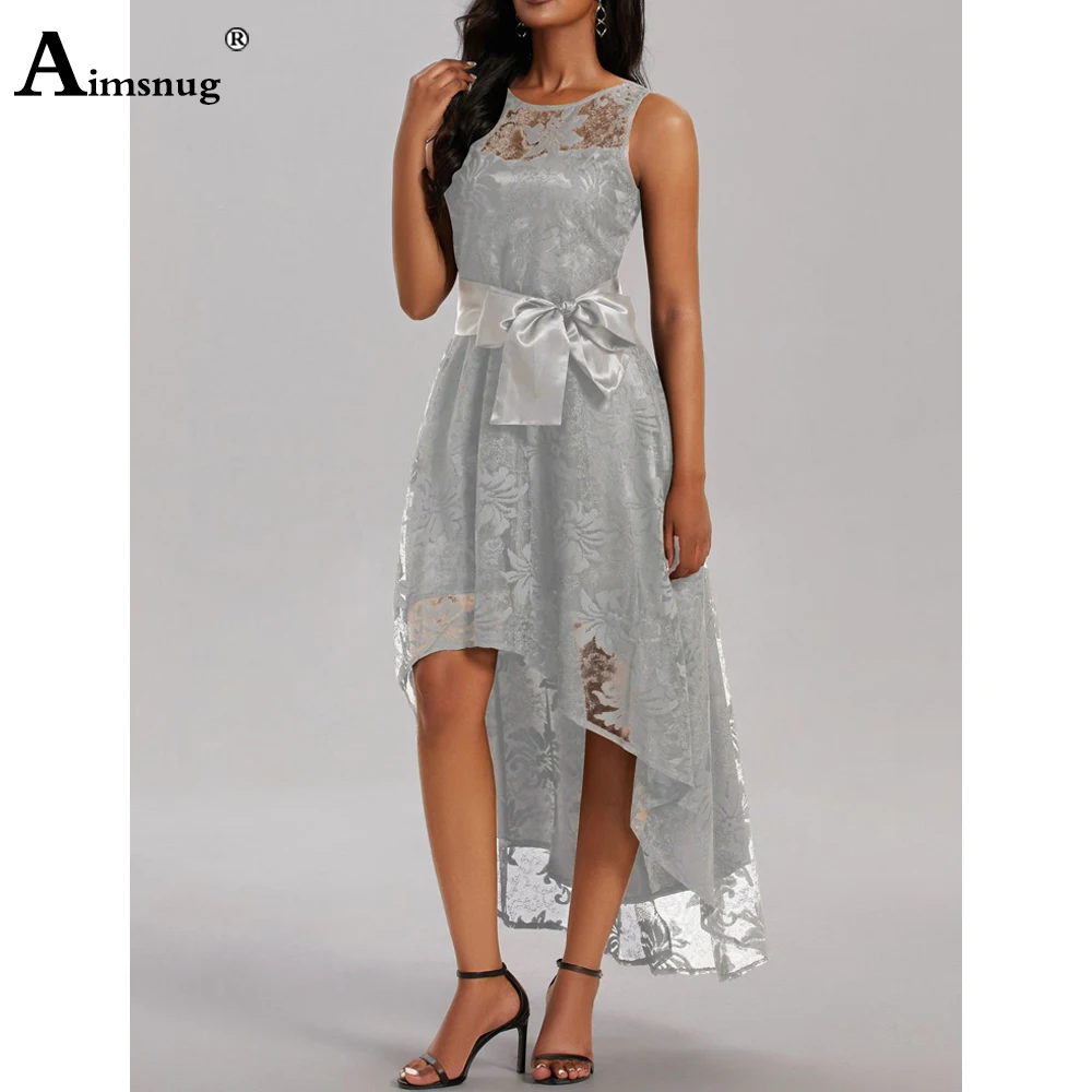 Платье женское кружевное с завышенной талией элегантный вечерний сарафан-годе