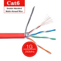 rj45 cat 6 internet wire sftp double shielded multi strand network patch cord rj45 router ethernet lan cable 26awg 50m 100m 305m