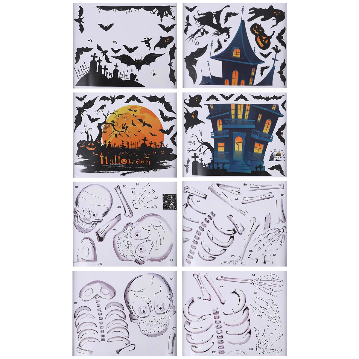 

2Pcs Window Sticker Spider Bat Scary 3D Window Decal Sticker Wall Decoration