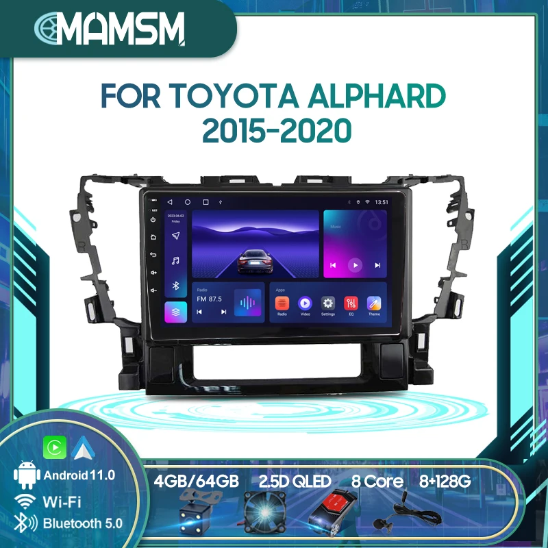 

MAMSM Wireless CarPlay Android Auto Radio For Toyota Alphard 2015-2020 4G Car Multimedia Player 4G Navigation GPS No 2din 2 din