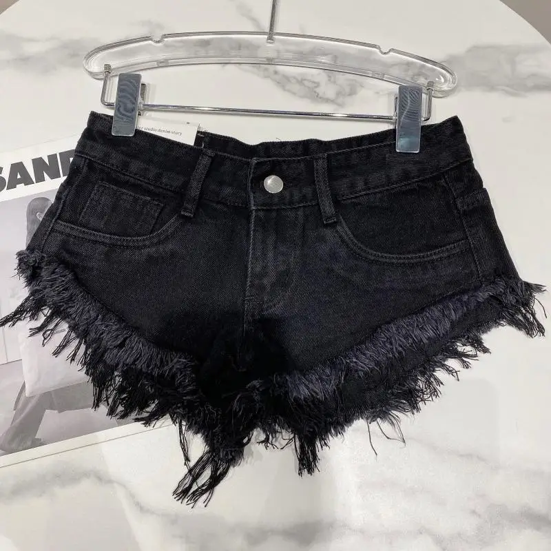 High Street Style Fashion Hot Pants Summer 2023 New Brushed Distressed Wash Denim Fashion Casual Shorts Shorts for Women