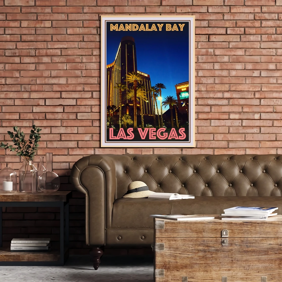 Винтажный постер для путешествий в ретро-стиле Мандалай Бэй Лас-Вегас HD Печать на