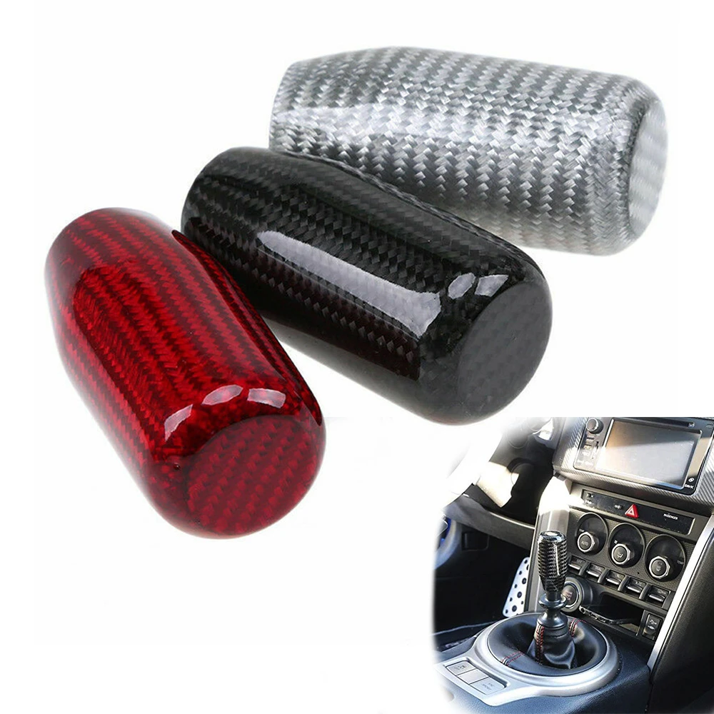 

Universal Car Carbon Fiber Manual Gear Shift Knob Stick MT AT Gearstick Lever Shifter Knobs Fit For Honda Toyota Nissan