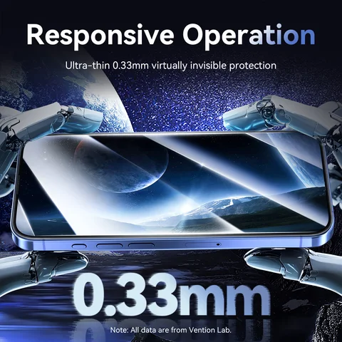 Закаленное стекло Vention HD для iPhone 17 Pro Max, защитные пленки для экрана воздуха с пленкой для инструментов автоматической установки без пыли