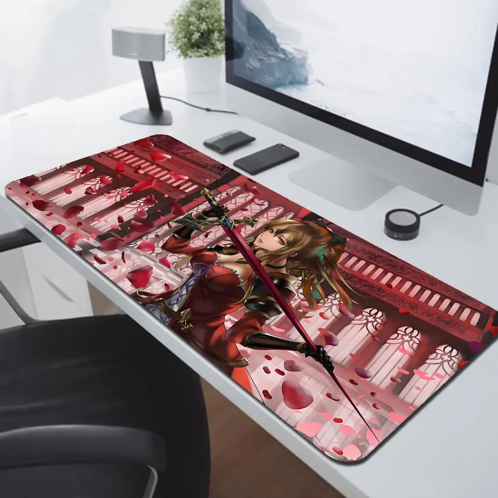 Фото Vira Lilie Granblue Fantasy аниме большой коврик для мыши PlayMat офисный коврик для мыши игровой креативный настольный игровой коврик №2