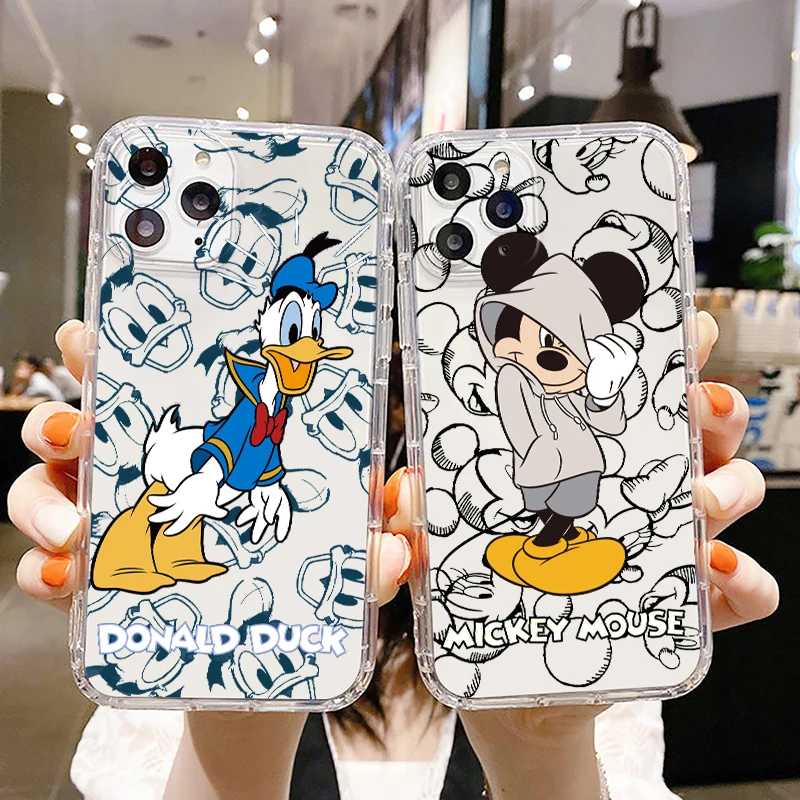 

Fashion Mickey Minnie Mouse Phone Case For Apple iPhone 14 13 12 11 SE XR 7 8 6 mini Plus Pro MAX 2020 Transparent Cover