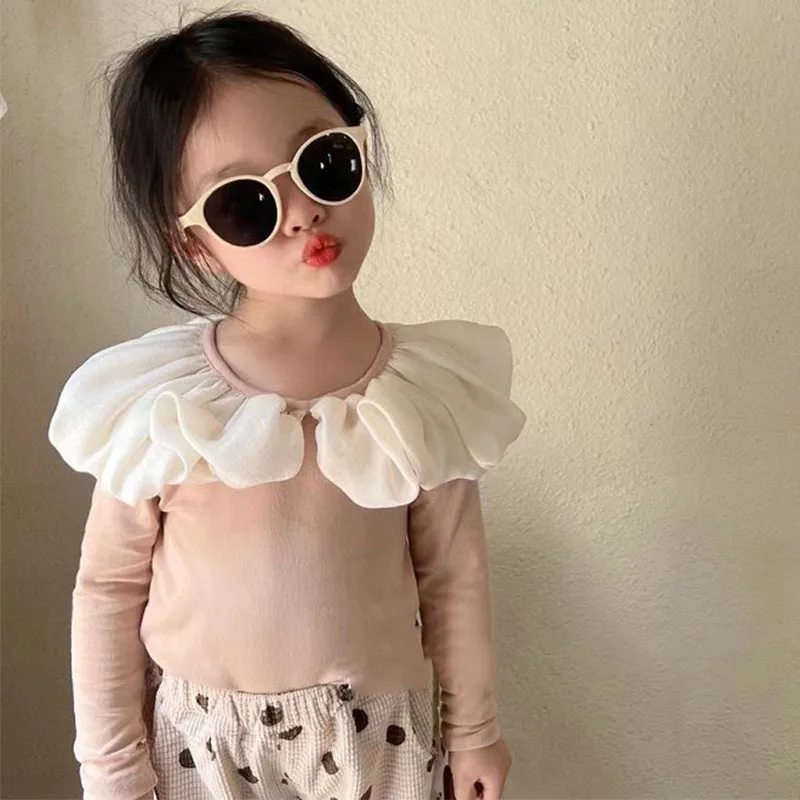 

Spring And Autumn Doll Collar Girl'S Base Shirt New Children'S Clothes Casual Top Girls Fashion Kids Outfit Girls Coat