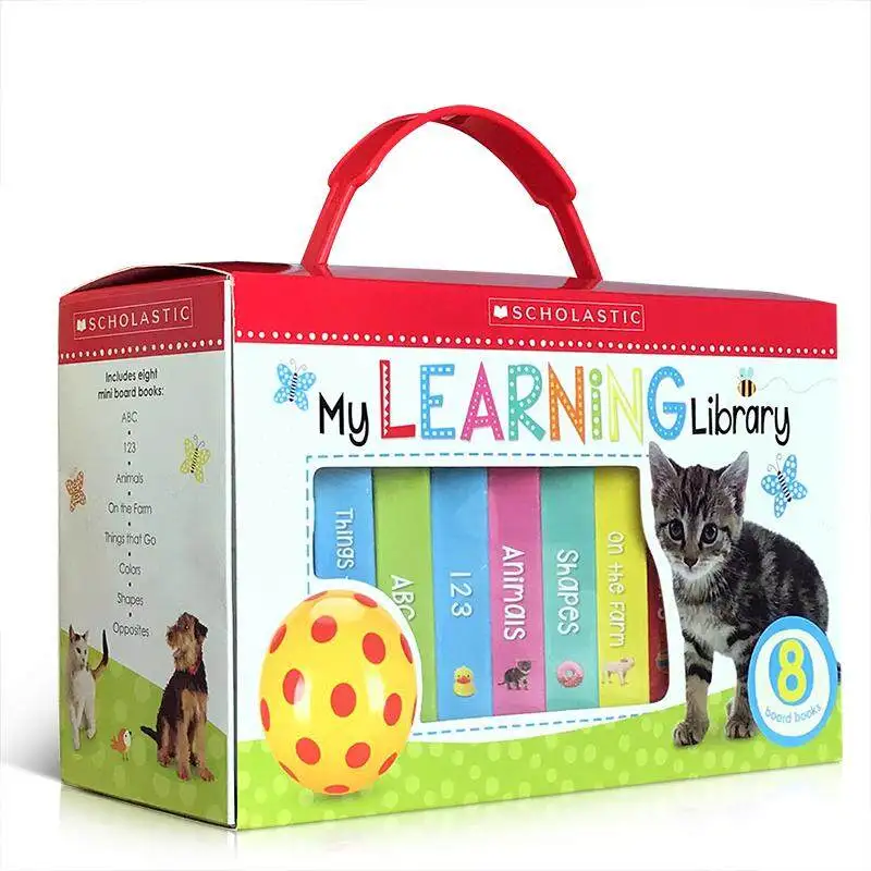 

Оригинальная английская книга с картинками Milu, My Learning библиотеboard, 8 шт., энциклопедия для малышей