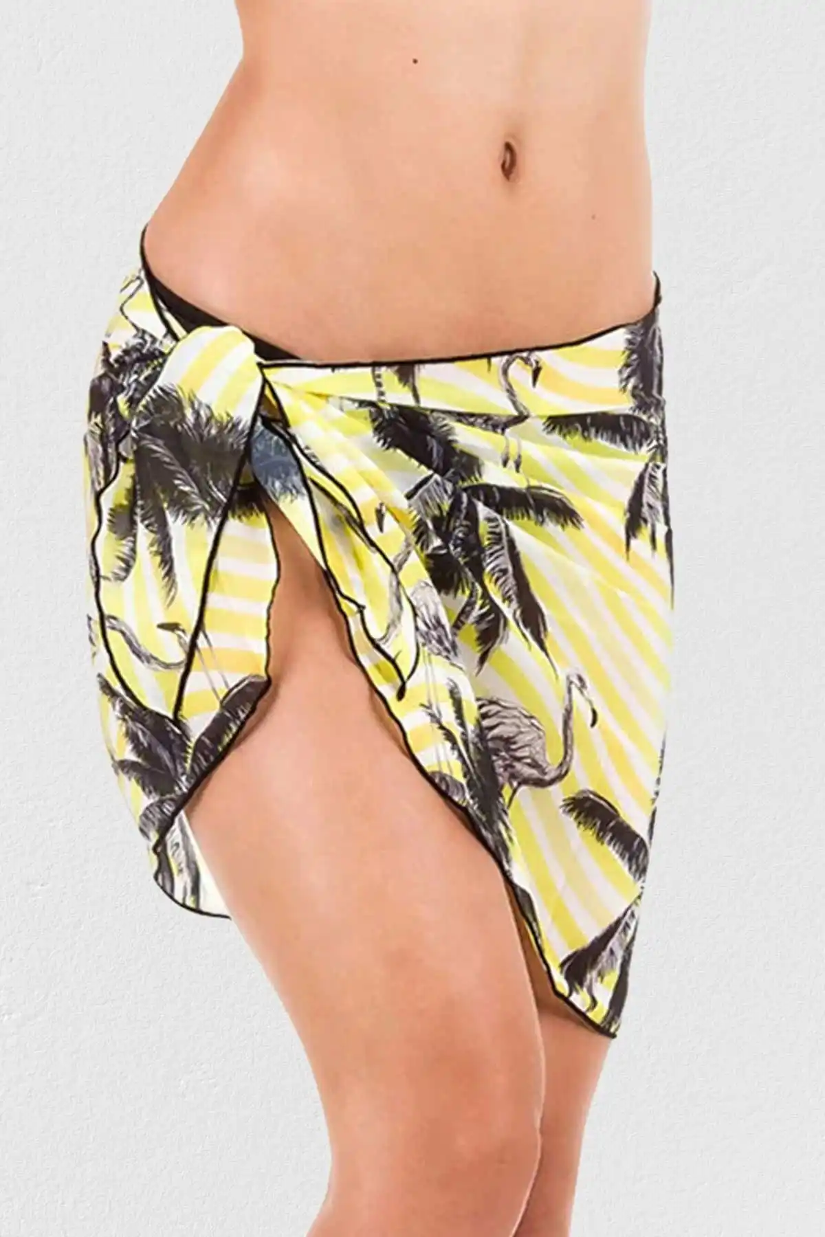 

Women's Pareo Tulle Flamingo Pattern Beach Collection Swimwear Cover Dress Sexy Tunic Suit Beachwear Female Beach Bikini Cover