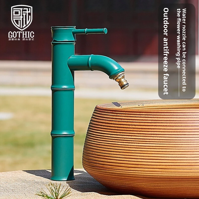 Уличный смеситель для двора сада с антифризованным камнем раковины под мрамор