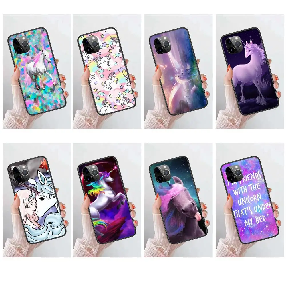 Взрослый черный чехол 3D оболочка Мультфильм Красочная Лошадь Единорог для Samsung