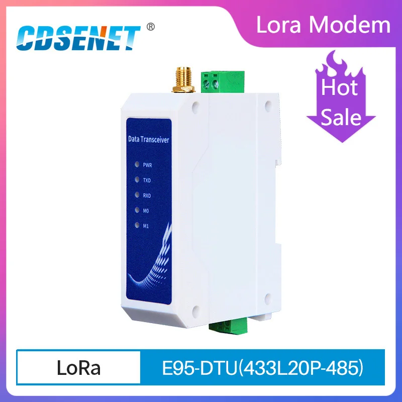 LoRa RS485 Modbus Modem 433Mhz 20dBm CDSENET E95-DTU(433L20P-485) 3km Long Range Anti-interference Wireless Radio Station