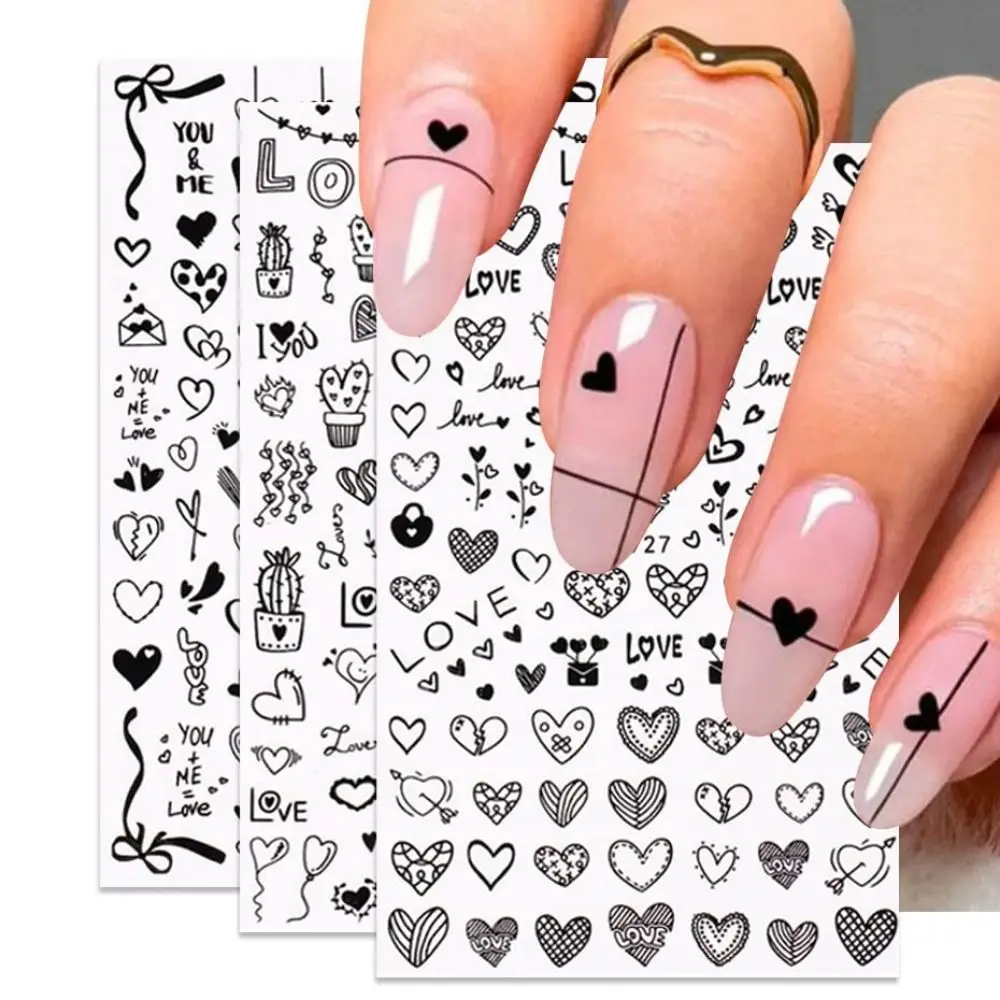 

Cute Romantic Self-Adhesive Heart Love Manicure Accessories Nail Stickers Nail Art Decorations Valentine's Day Decals