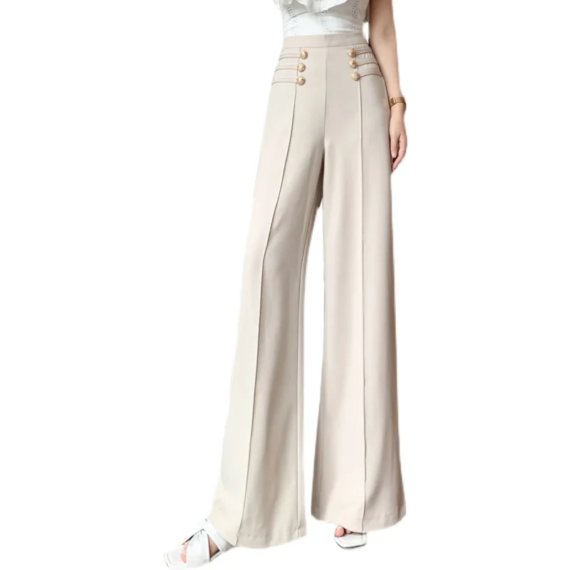 Cheap wholesale 2021 spring summer autumn new fashion casual Popular long women Pants woman female OL wide leg pants Py1482