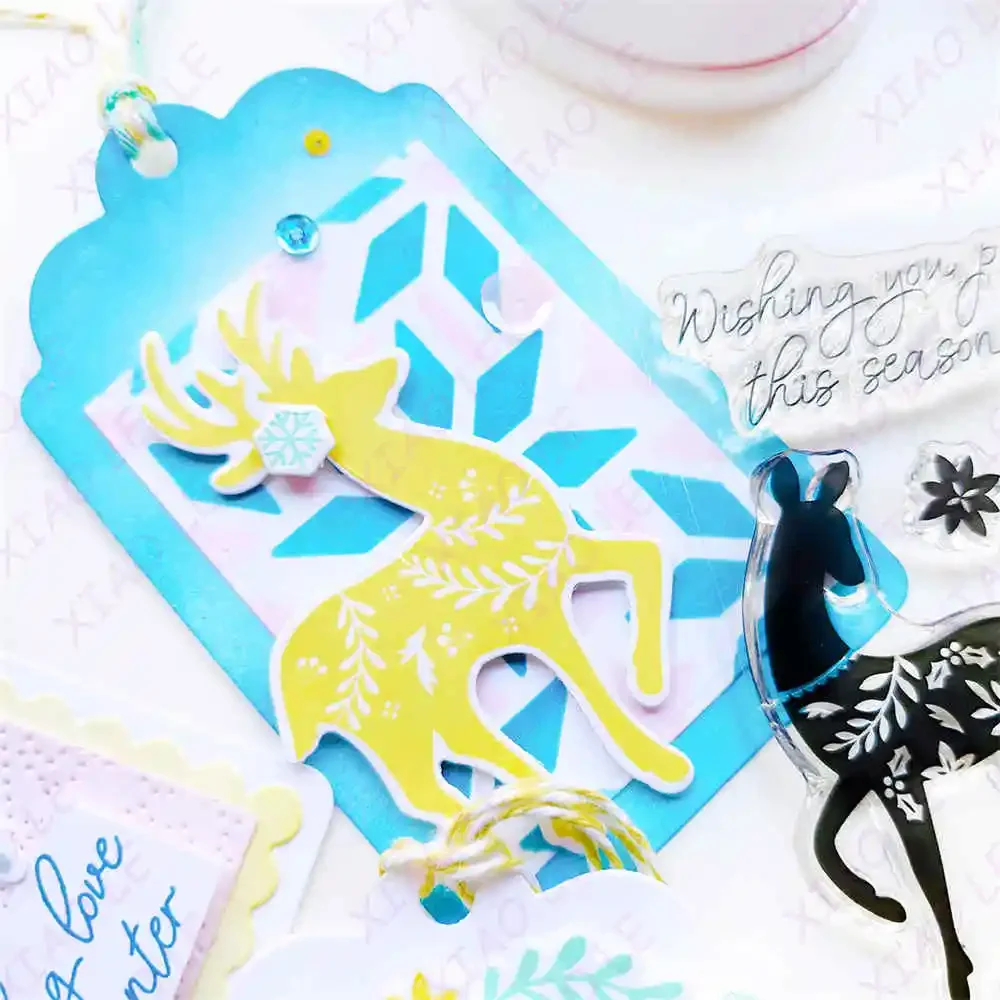 Christmas Deer Folk Star Snowflakes New Metal Cutting Dies Stamps Stencil for Diary Decoration Embossing Template Diy Greeting