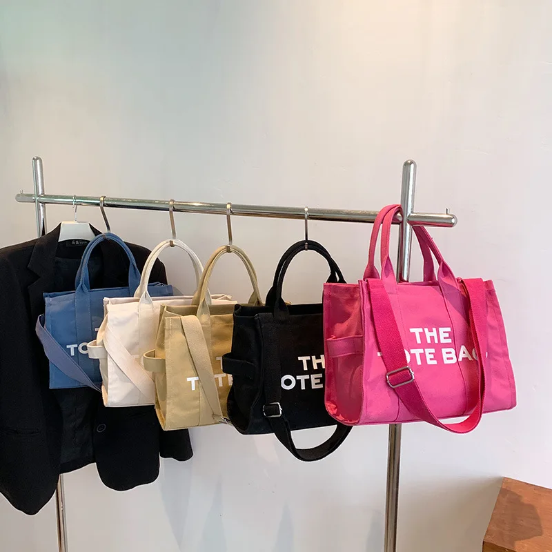 Casual Canvas Large Capacity Tote Bag Women Handbags Designer Letters Shoulder Crossbody Bags Luxury Big Shopper Bag Purse 2022