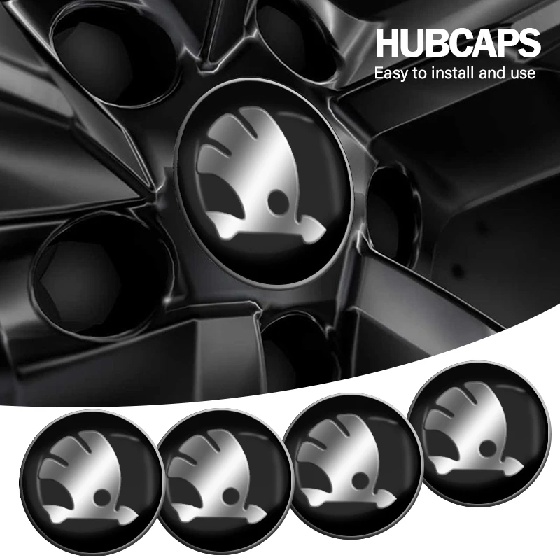 

Car Wheel Center Hub Cap Badge Logo Emblem Decal Wheel Stickers for Skoda VIRS FABIA KAMIQ KAROQ KODIAQ RAPID SUPERB Accessories