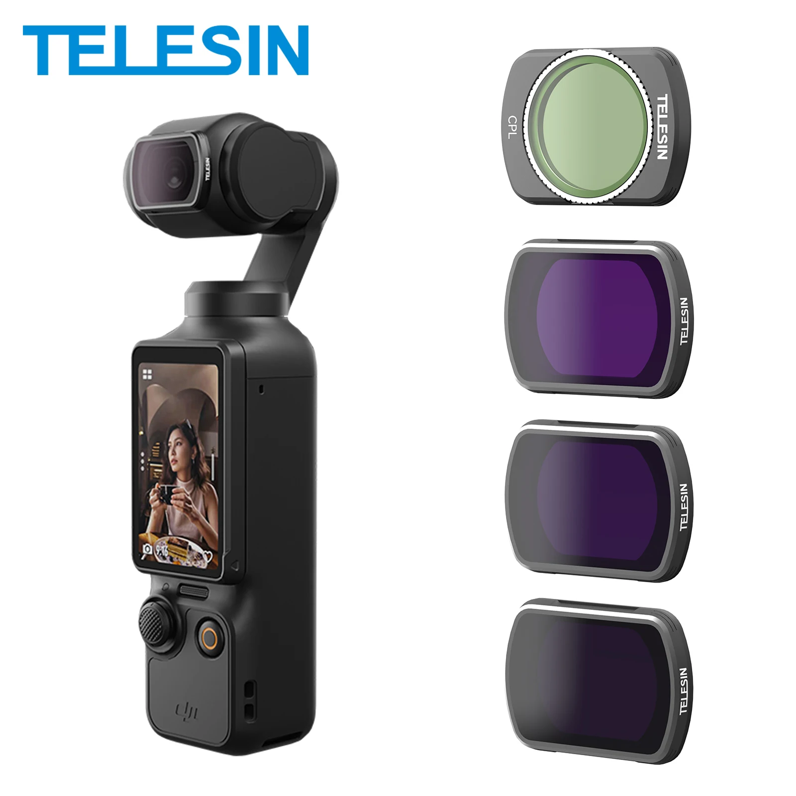 Набор фильтров TELESIN CPL ND16 ND64 ND256 для объектива DJI Pocket3 ND