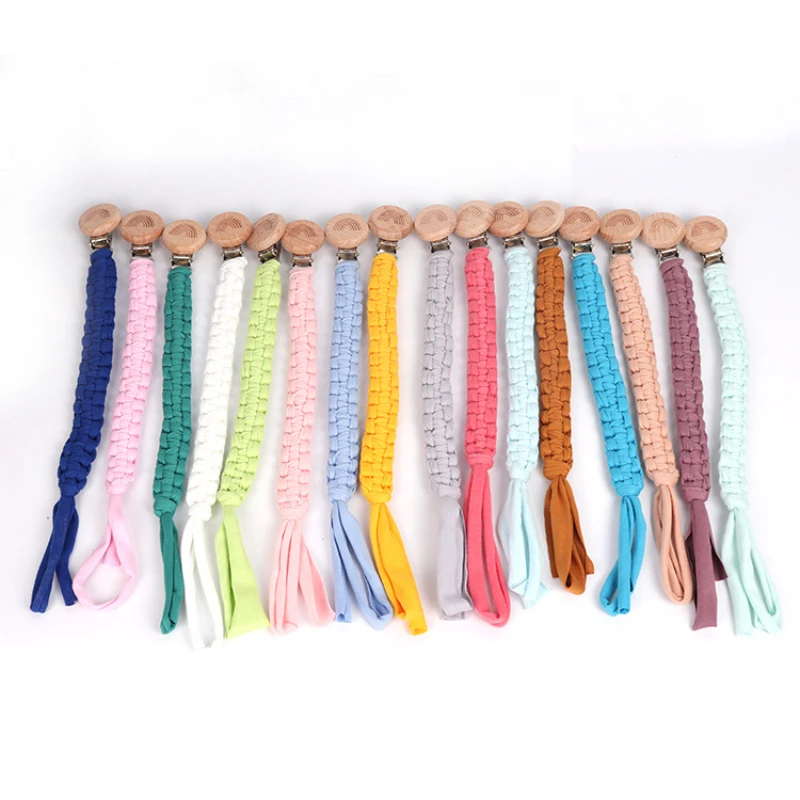 

Baby Pacifier Clips Chain Handmade Crochet Newborn Teethers Dummy Nipples Holder Clip Teething Toys Anti-drop Soother Chains