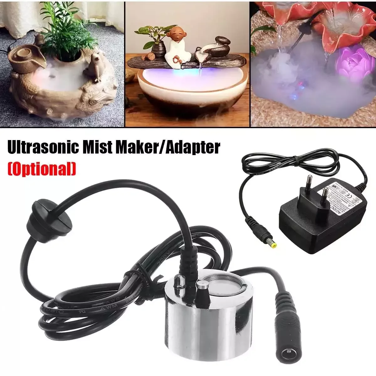 

NEW2023 Light Humidifier Ultrasonic Mist Maker Fogger Water Fountain Pond Fish Tank Pool Atomizer Nebulizer Head Air Humidifier