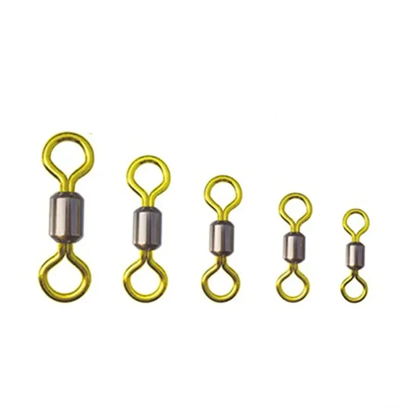 

1000Pcs Fishing Swivels Copper Double Color Fishing Rolling Swivel Connector Sea Solid Ring Fishing Accessories Tackles Pesca