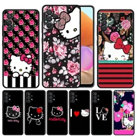 case cover for samsung galaxy a02s a12 a21s a30 a50 a20 a11 a03 a23 a03s a01 style official fashion hello kitty flower red cool