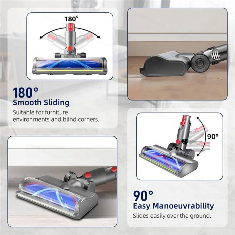 Фото A25F-V12/10 Detect Тонкая цифровая чистящая головка, замена головки Dyson с зеленым светодиодом для ковров №3