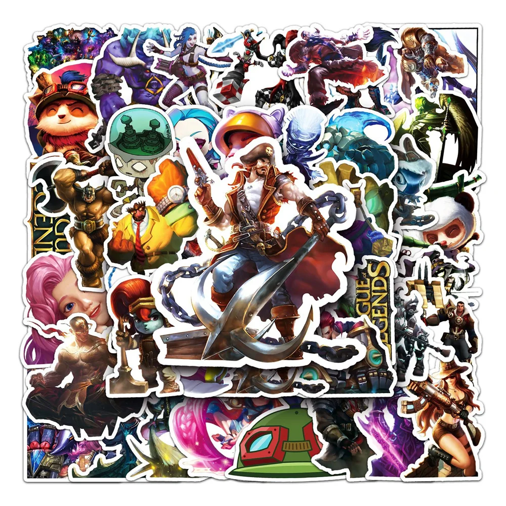 

10/30/50PCS Cartoon Game League of Legends Graffiti Stickers Bike Skateboard Car Helmet Laptop Computer Wholesale