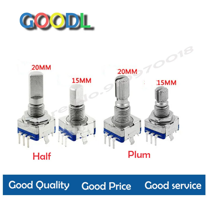 

5 pçs/lote 20 posição 360 graus codificador rotativo ec11 w botão 5pin lidar com longo 15/20mm com um embutido interruptor de bo