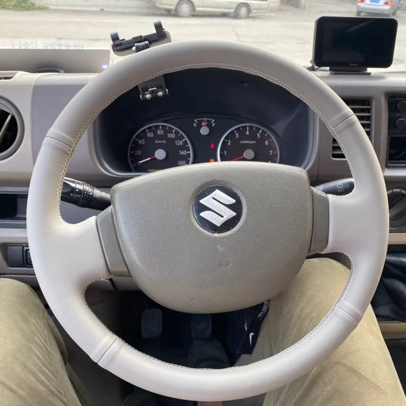 Для Suzuki Landy сшитый вручную чехол на руль из углеродного волокна нескользящие