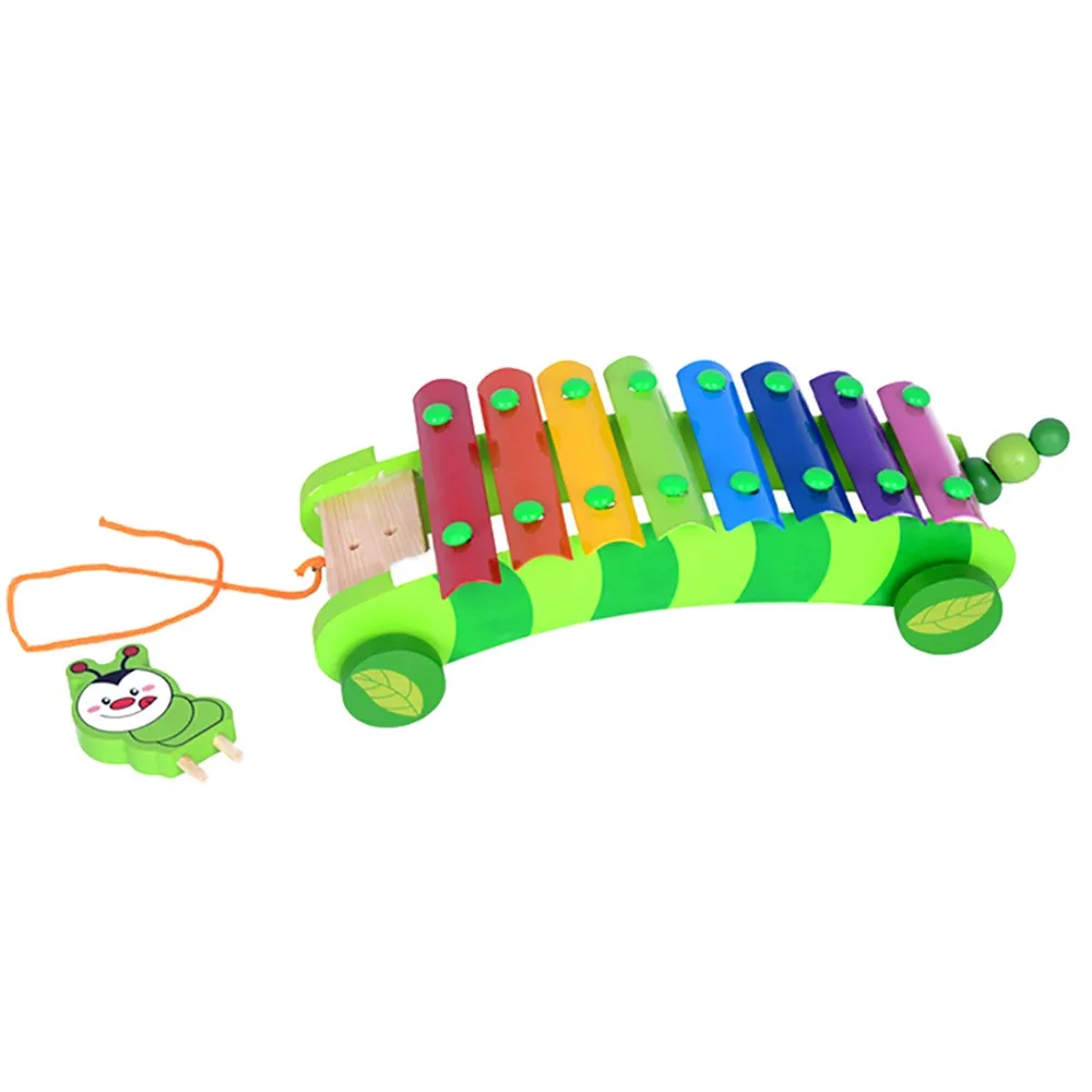 Knock Educational Childhood Toys Piano Early Hand Trailer Caterpillar Education