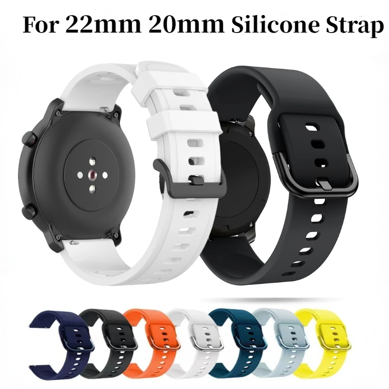 

Ремешок силиконовый для Samsung Active 2/Galaxy Wtch 3/4/S3 Amazfit Bip/GTR, браслет для Huawei Watch 3/GT2, 22 мм 20 мм
