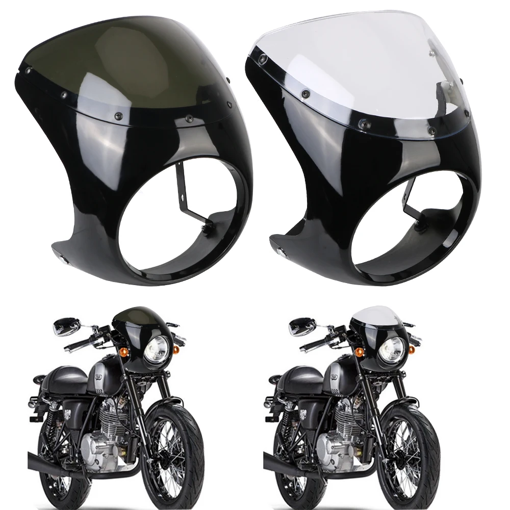 

For Cafe Racer 7inch/16.5~18cm Retro Headlight Windscreen Motorbike Accessories For Honda Motorcycle Front Headlight Fairing