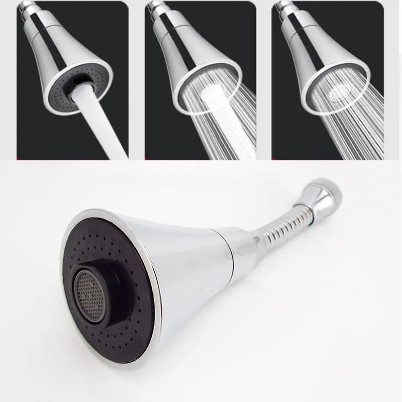 

Kitchen Water Tap Faucet Adjustable Pressure Rotating Water Tap Shower Head Water Saving Shower Faucet Nozzle Adapter