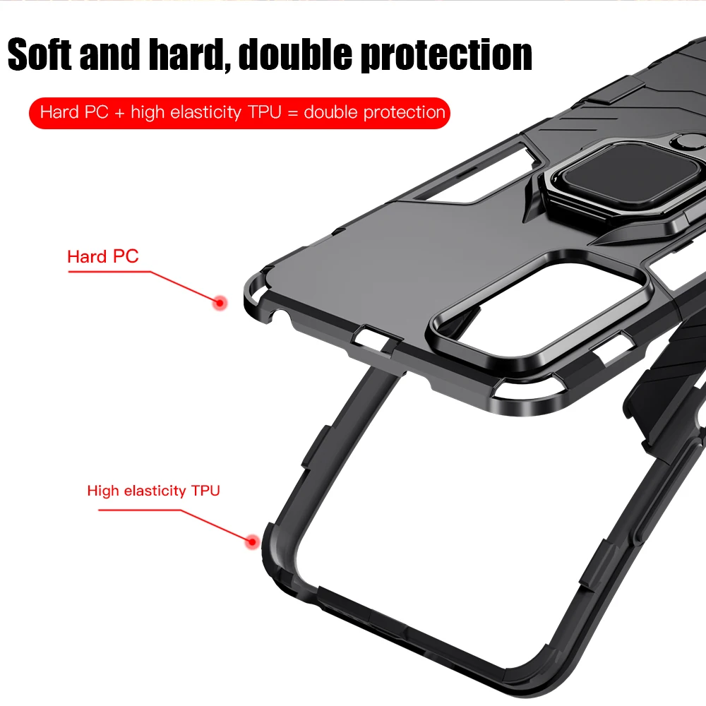 keysion shockproof armor case for redmi note 11 11s 11 pro 5g 11t global ring stand phone back cover for poco x4 nfc m4 pro 5g free global shipping