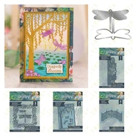 dragonfly bridge weeping willow water lily frame new metal cutting dies scrapbook diary decoration stencil embossing template