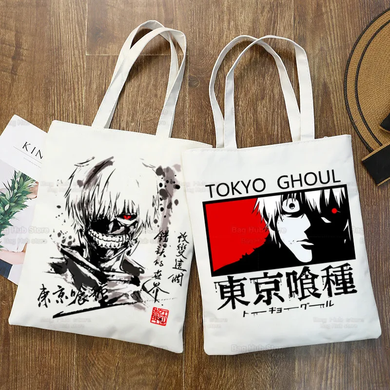 

Tokyo Ghoul Shopper Bags Shopping Bag Tote Bag Kaneki Ken Japanese Anime Shoulder Bag Canvas Bags Large Capacity College Handbag