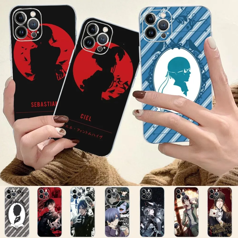 

Black Butler Phone Case For iPhone 15 XR X XS Max 14 13 Pro Max 11 12 Mini 6 7 8 plus SE 2020 Printing Cover