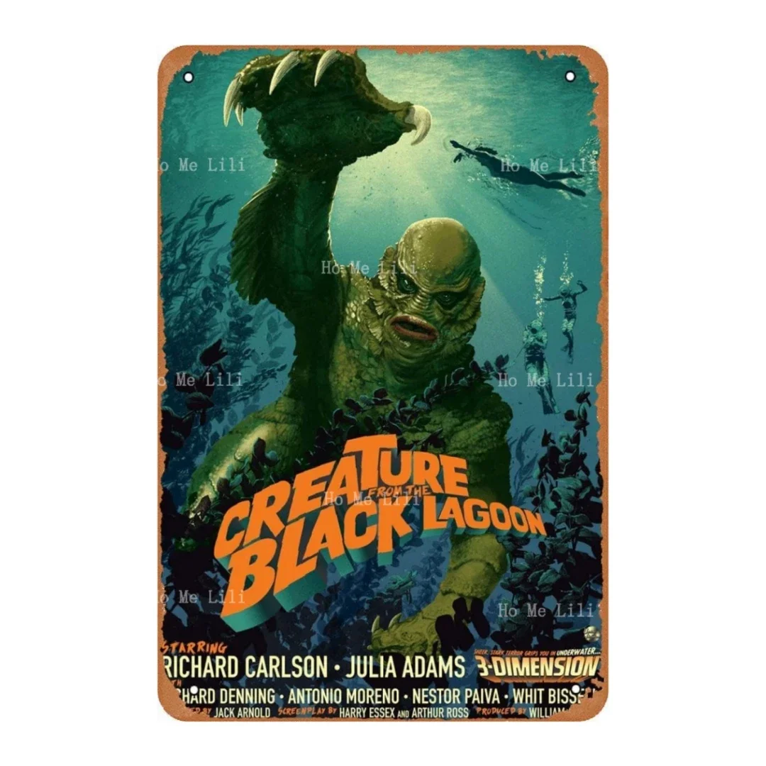 Металлическая жестяная вывеска существо из черной лагуны постер фильма