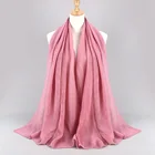 Однотонный тюрбан, шарф, хиджаб, повязка на голову для женщин, мусульманский хиджаб, шарфы для волос, головной платок