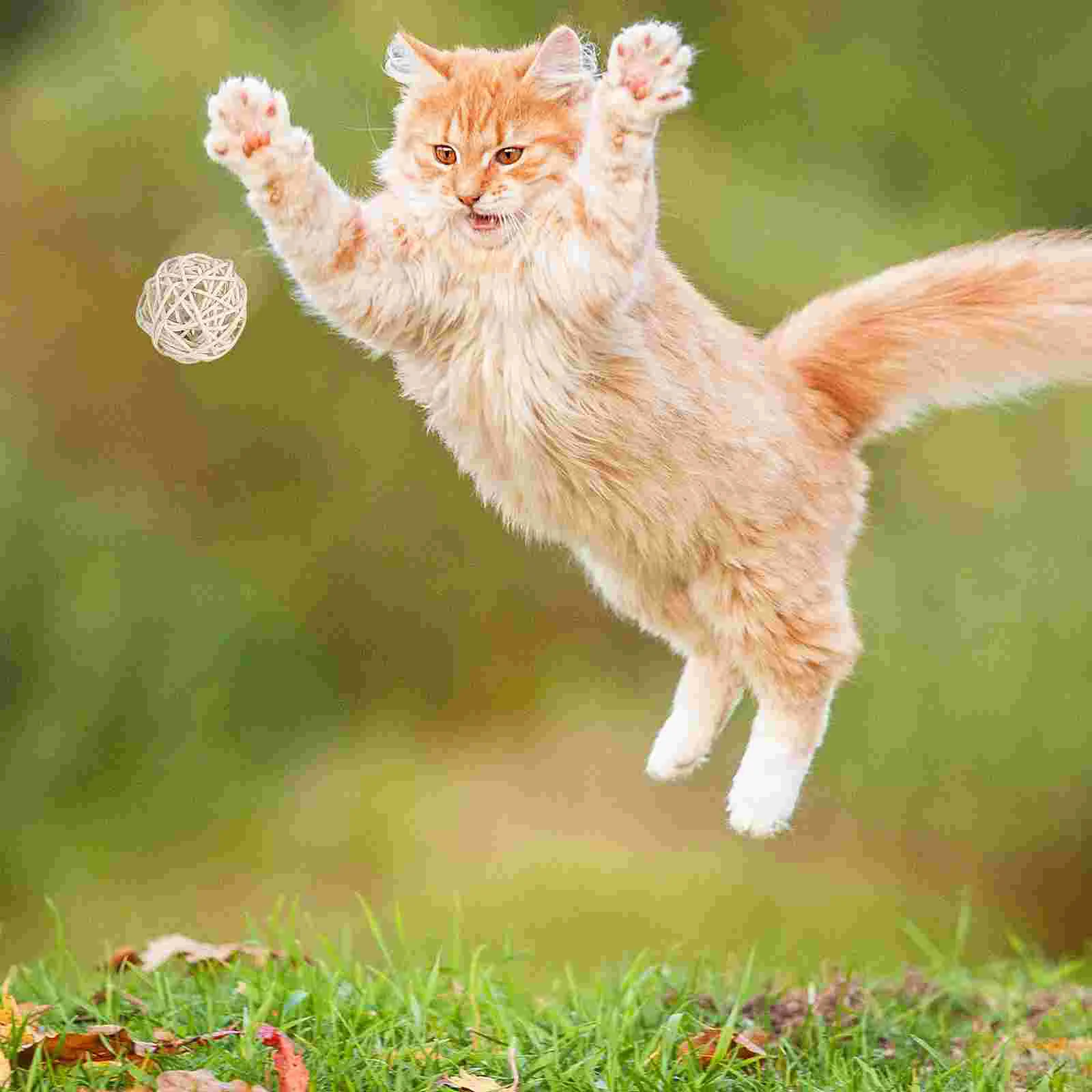 2 шт. шарики из ротанга для кошек игрушки-колокольчики домашних животных с