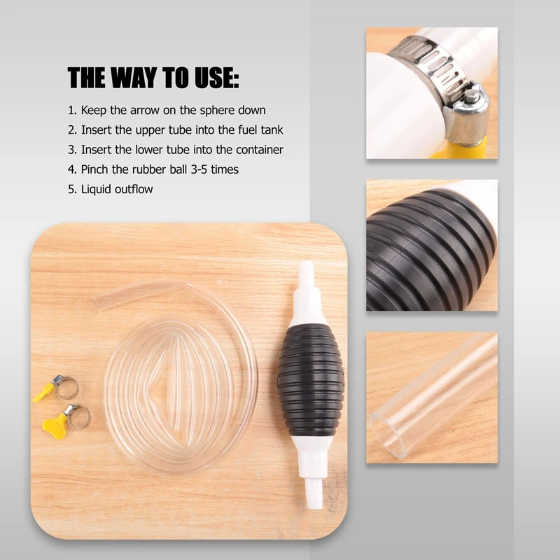 Сифон с высоким потоком 2 м ручной портативный автомобильный насос для переноса